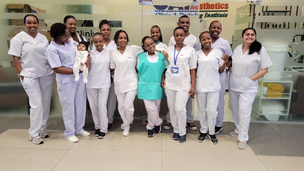 Clinifine Institute aesthetics and beauty training students at Imaara Mall Nairobi Kenya