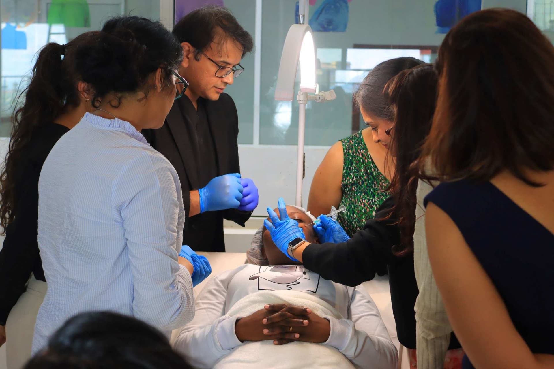 Microneedling practical session